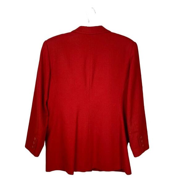 David Benjamin Vintage Red Boxy Oversized 100% Wool Blazer - Size 14 - Picture 4 of 6